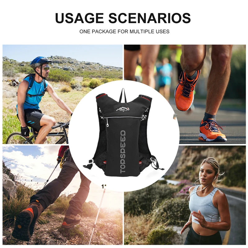 5L Ultralight Hydration Running Vest – Unisex Trail & Marathon Backpack with 17 oz Water Bottle