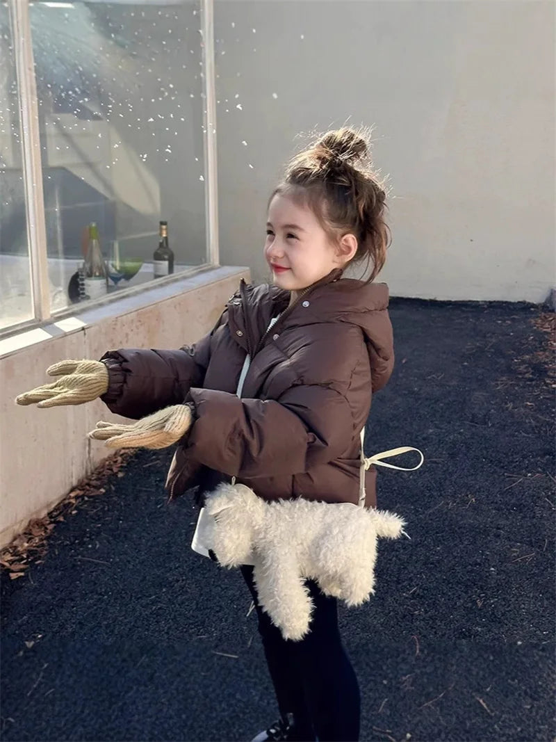 Kids Winter Hooded Down Jacket – Cotton-Padded Warm Zip Coat (Ages 3–12)