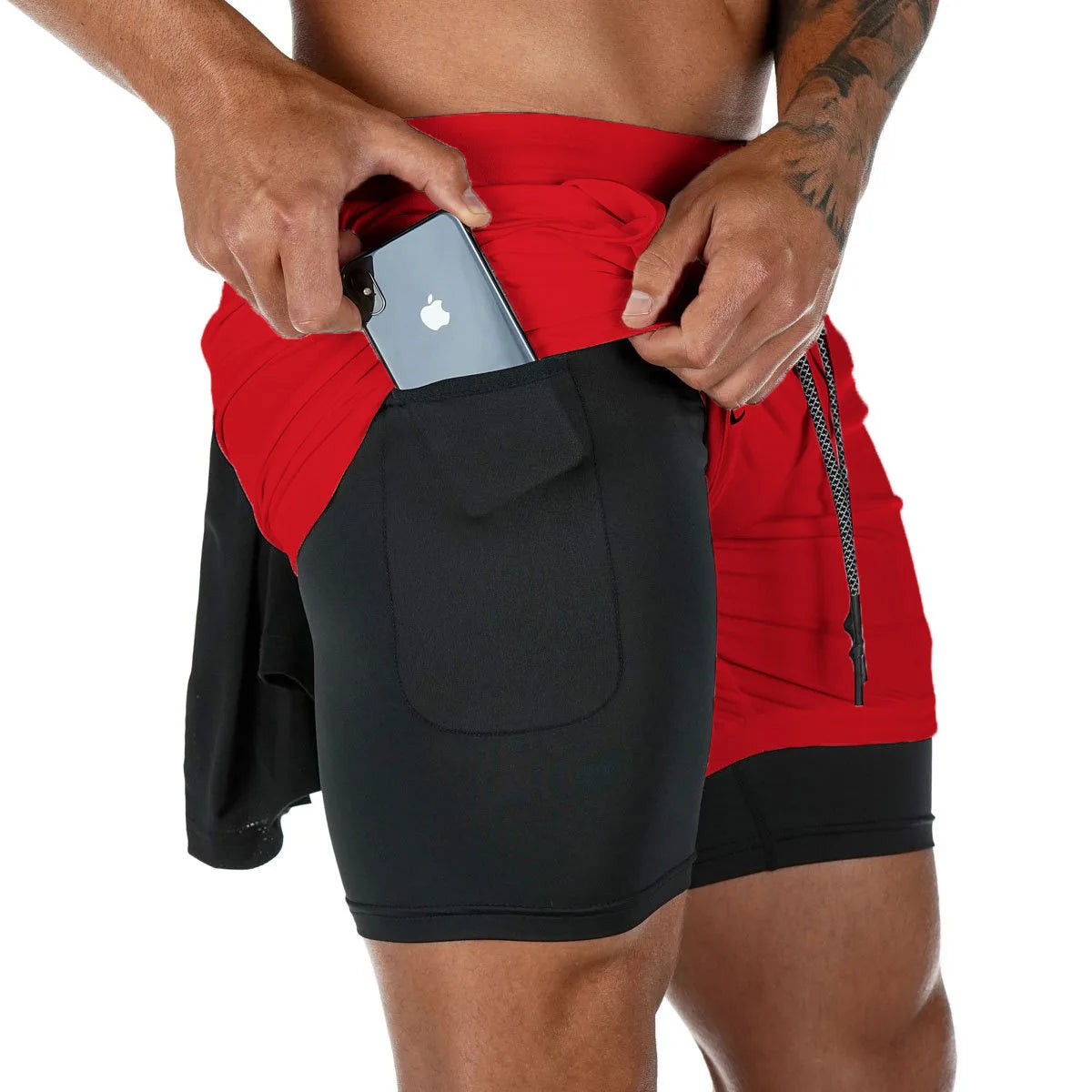 Men’s 2-in-1 Performance Gym Shorts – Compression Liner & Quick-Dry Workout Shorts