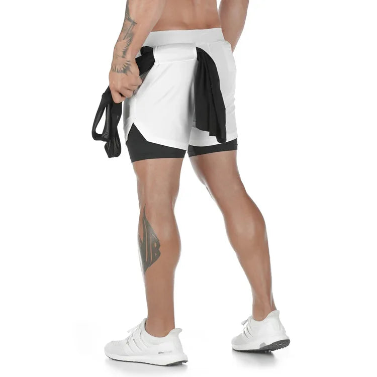 Men’s 2-in-1 Performance Gym Shorts – Compression Liner & Quick-Dry Workout Shorts
