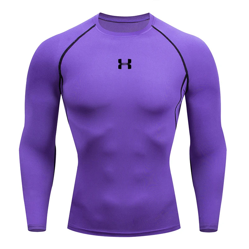 Men’s Long-Sleeve Compression T-Shirt – Running, Gym & Fitness Athletic Top