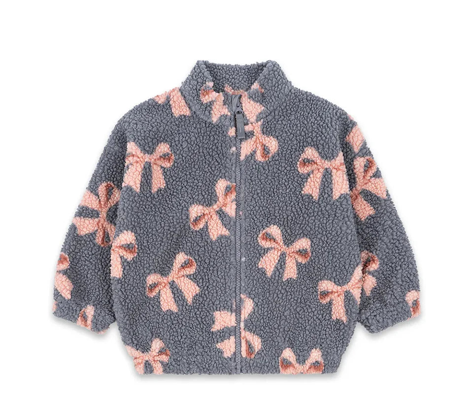 Kids Cartoon Fleece Jacket – Unisex Winter Lambswool Zip-Up Coat (18M–9Y)