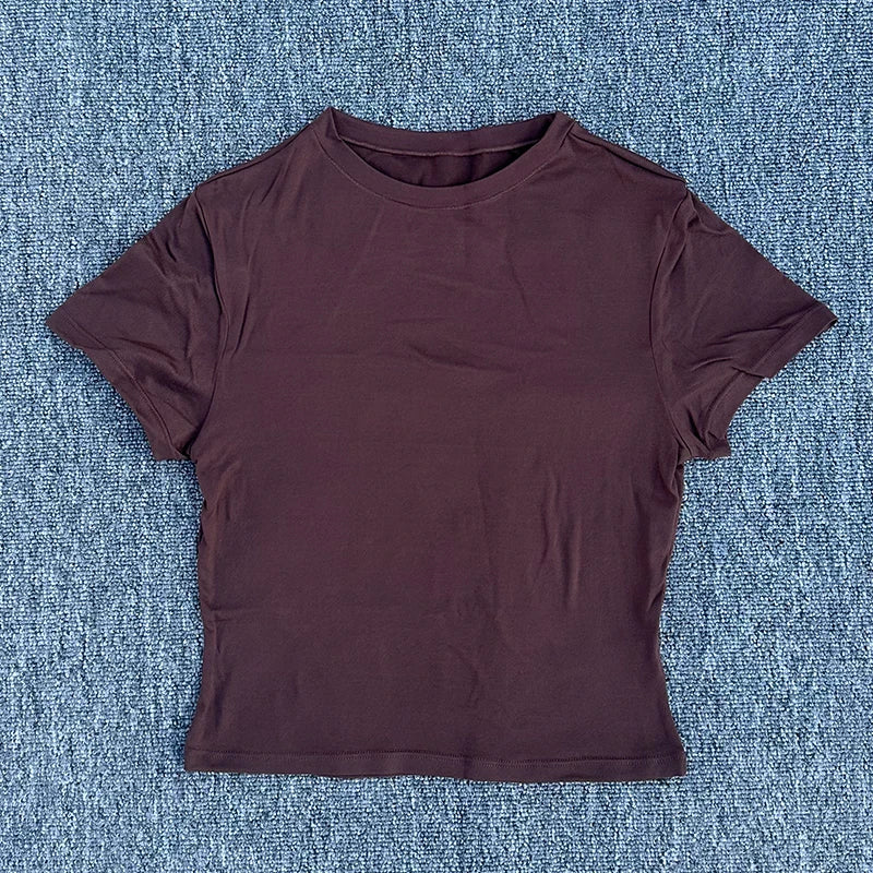 Women’s Quick-Dry Short Sleeve Sports T-Shirt – Tight-Fit Yoga & Fitness Top