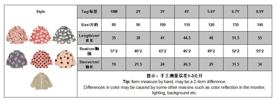 Kids Cartoon Fleece Jacket – Unisex Winter Lambswool Zip-Up Coat (18M–9Y)