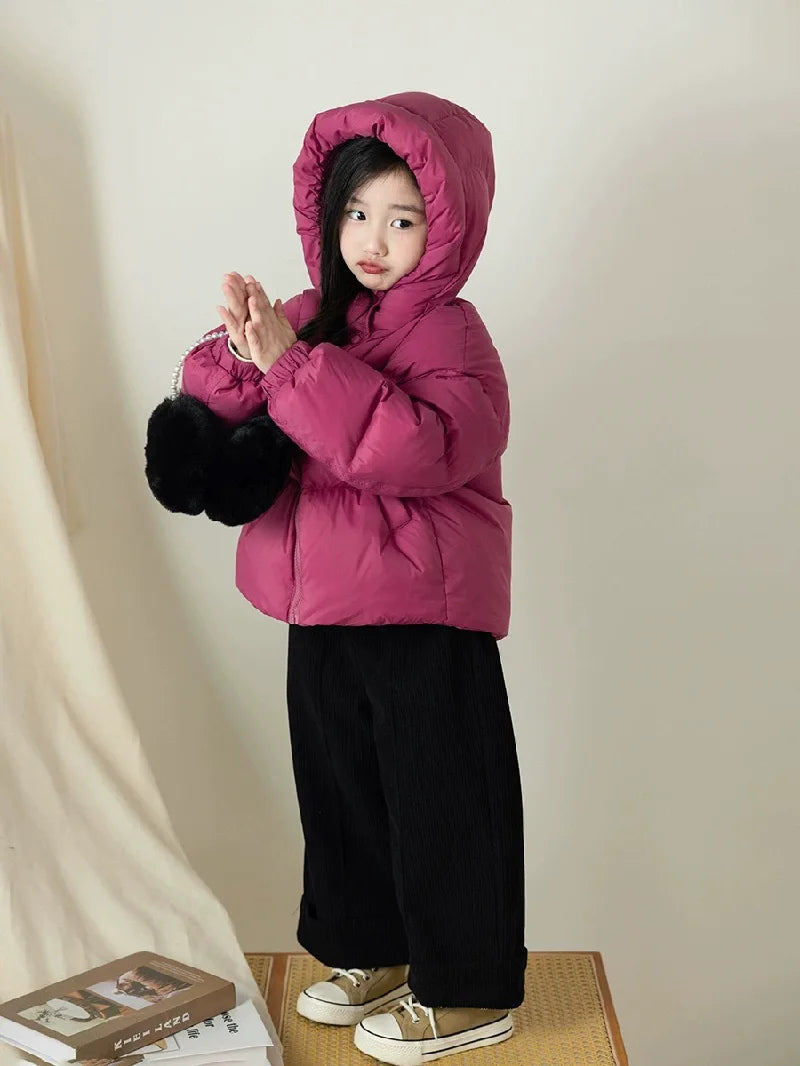Kids Winter Hooded Down Jacket – Cotton-Padded Warm Zip Coat (Ages 3–12)