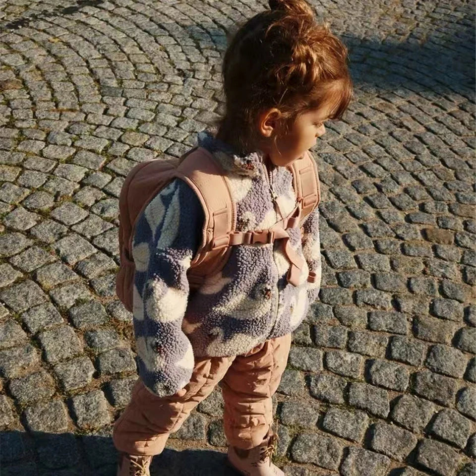 Kids Cartoon Fleece Jacket – Unisex Winter Lambswool Zip-Up Coat (18M–9Y)