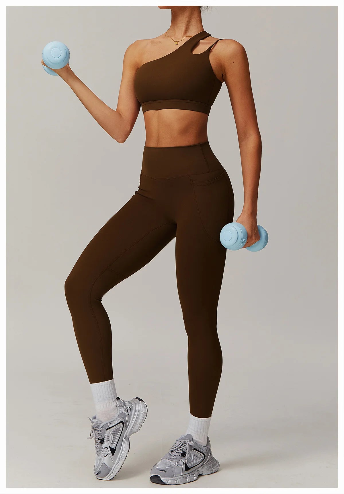 Women’s Shockproof One-Shoulder Sports Bra – Backless Breathable Gym & Yoga Top