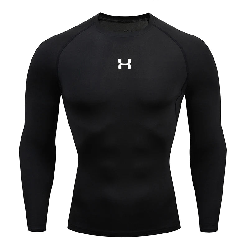Men’s Long-Sleeve Compression T-Shirt – Running, Gym & Fitness Athletic Top