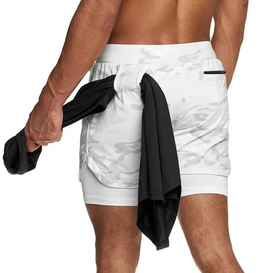 Men’s 2-in-1 Performance Gym Shorts – Compression Liner & Quick-Dry Workout Shorts