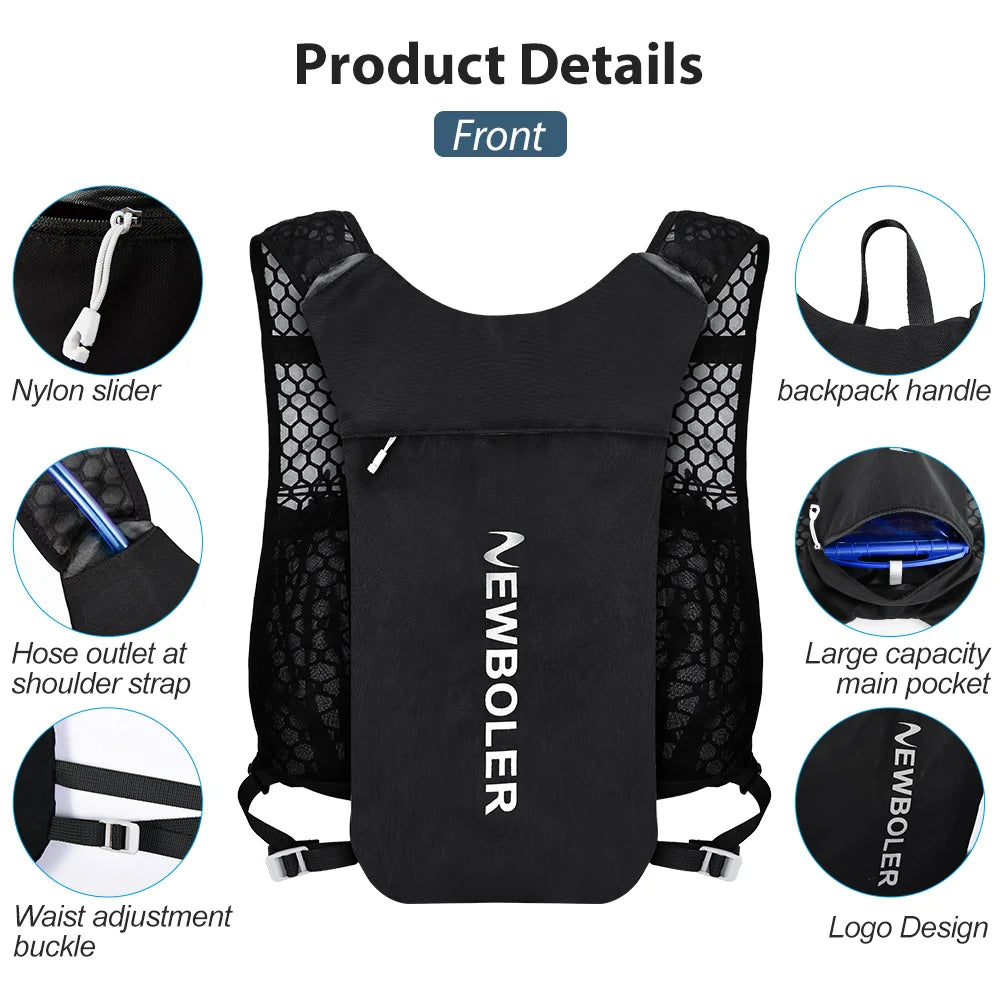 NEWBOLER Breathable Hydration Vest – Lightweight Trail Running & Cycling Backpack