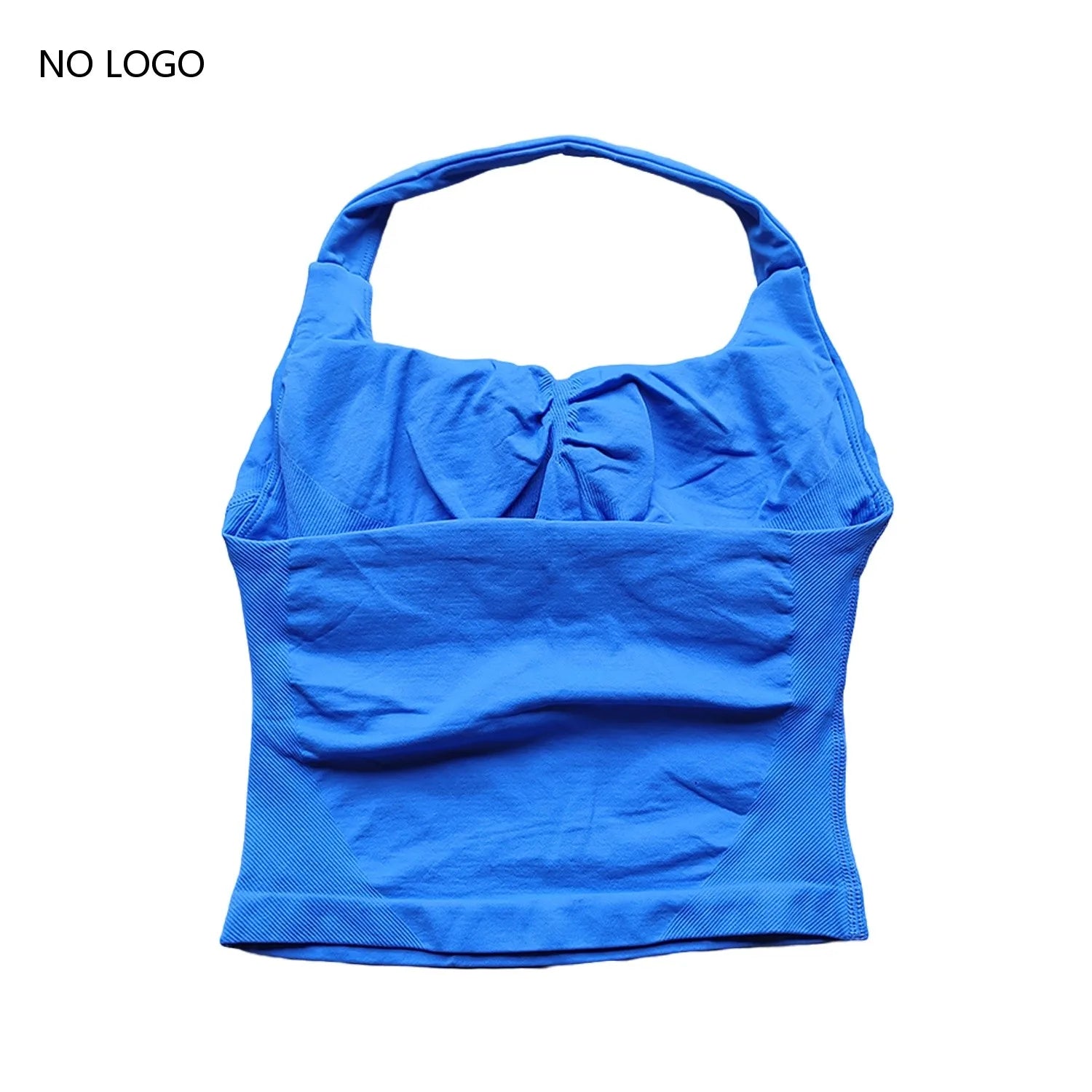 Impact Halter Workout Tank – Women’s Backless Push-Up Gym Vest & Sports Bra Top