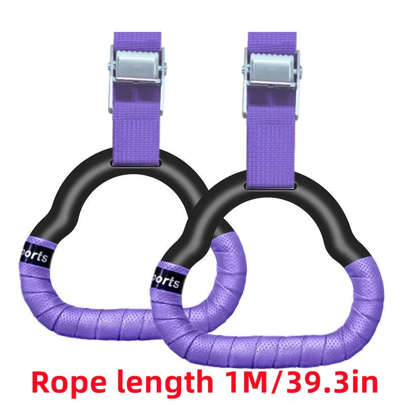 Gymnastics Rings for Kids & Adults – Non-Slip Adjustable Swing Straps for Pull-Ups & Home Fitness
