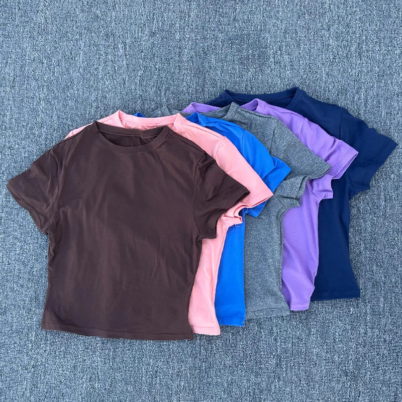 Women’s Quick-Dry Short Sleeve Sports T-Shirt – Tight-Fit Yoga & Fitness Top