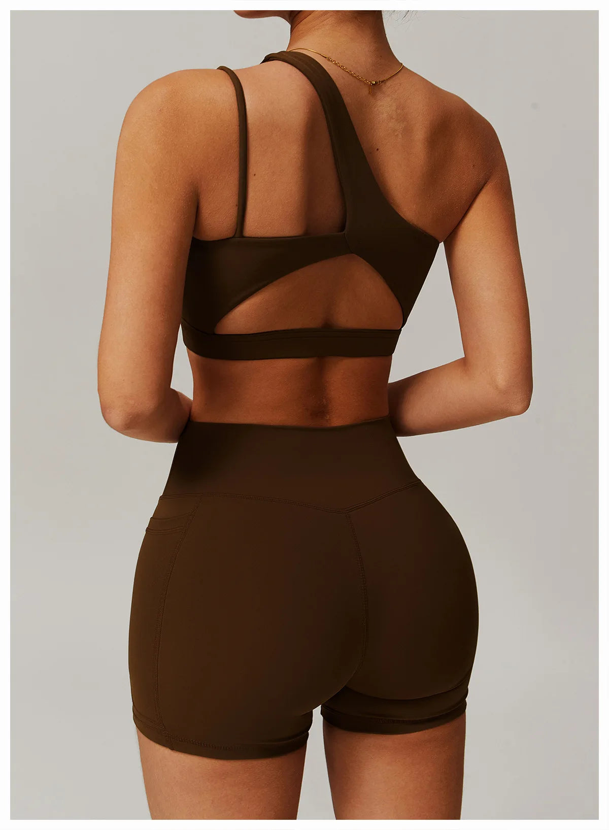 Women’s Shockproof One-Shoulder Sports Bra – Backless Breathable Gym & Yoga Top