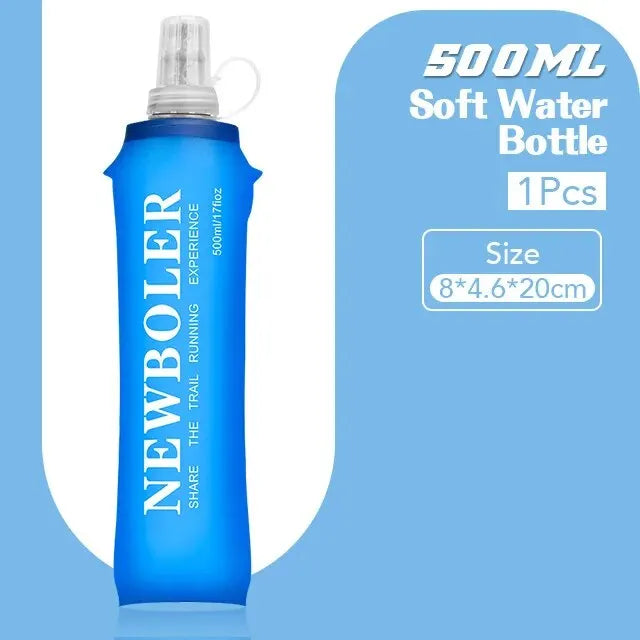 NEWBOLER Collapsible Soft Water Bottle – 250ml / 500ml TPU Foldable Running & Outdoor Flask