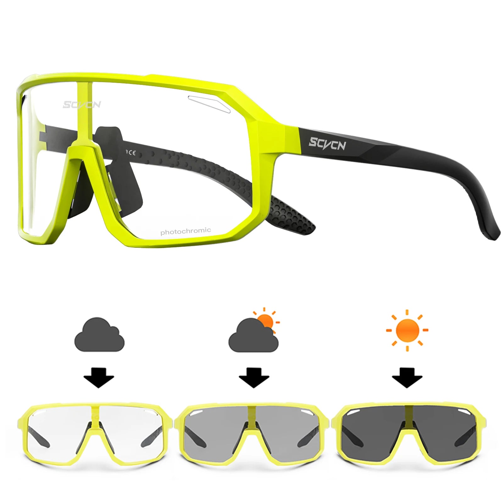 SCVCN Unisex Cycling Glasses – UV400 MTB & Road Bike Sunglasses for Outdoor Sports