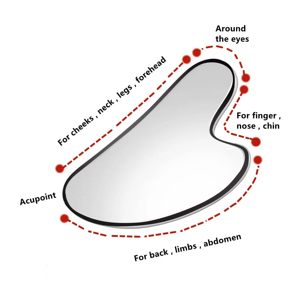 Ice Face Roller & Gua Sha Set – Stainless Steel Facial Massage & Lifting Contouring Tools