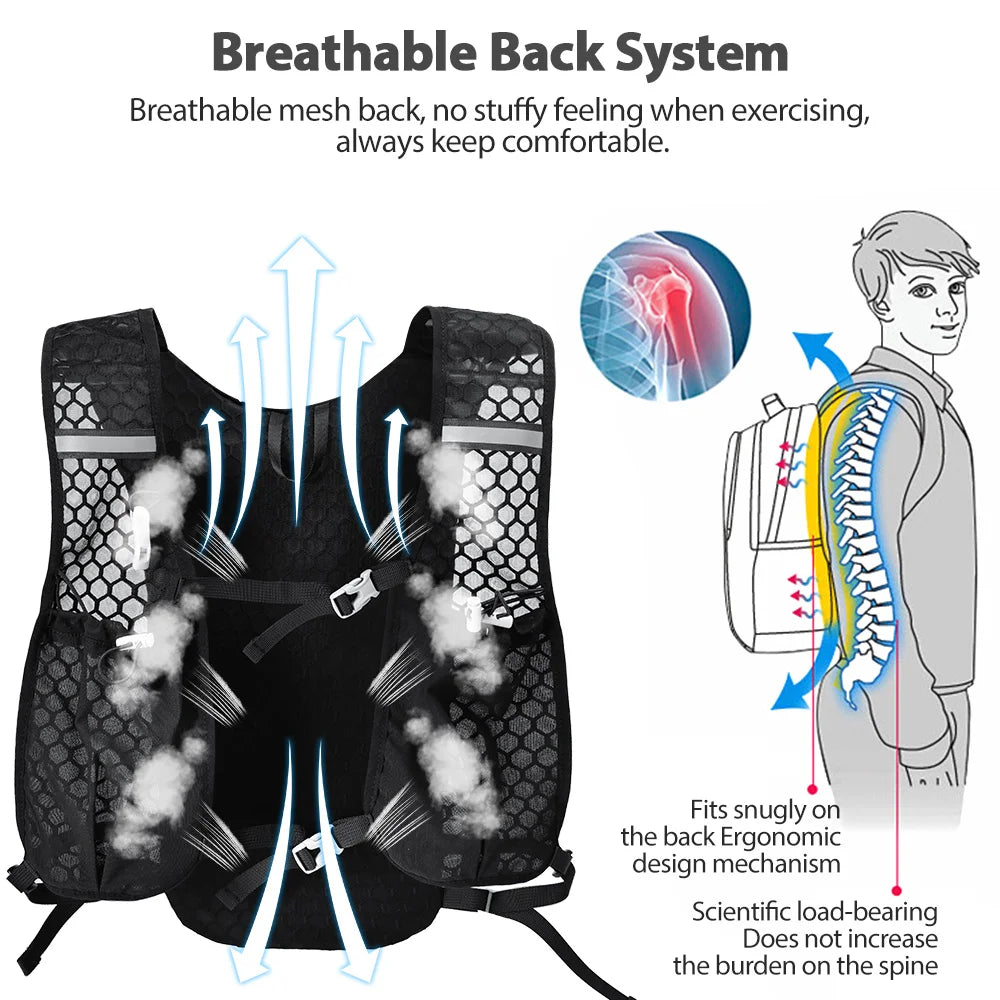 NEWBOLER Breathable Hydration Vest – Lightweight Trail Running & Cycling Backpack