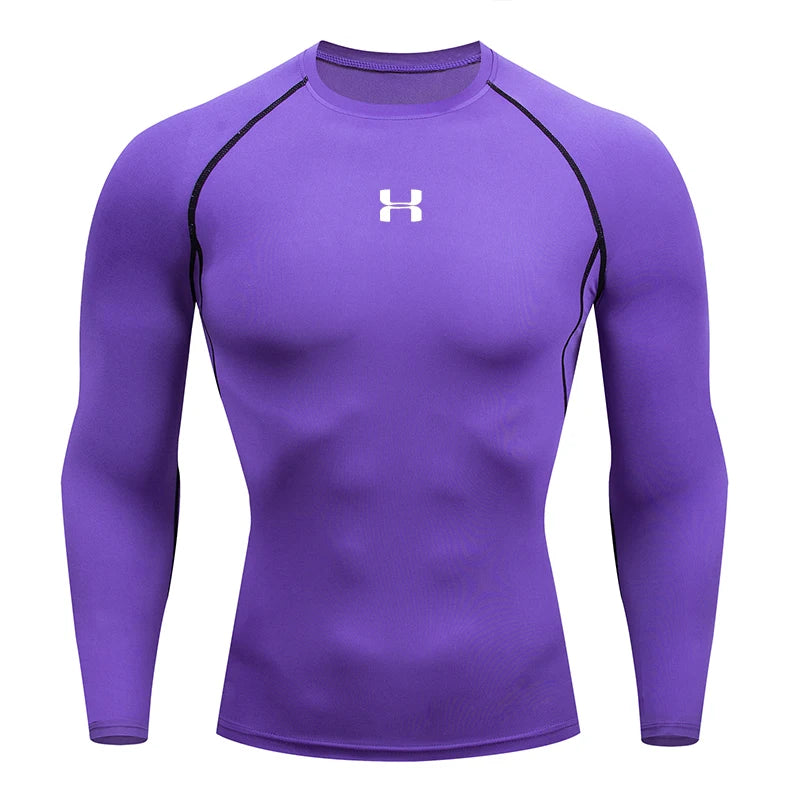Men’s Long-Sleeve Compression T-Shirt – Running, Gym & Fitness Athletic Top