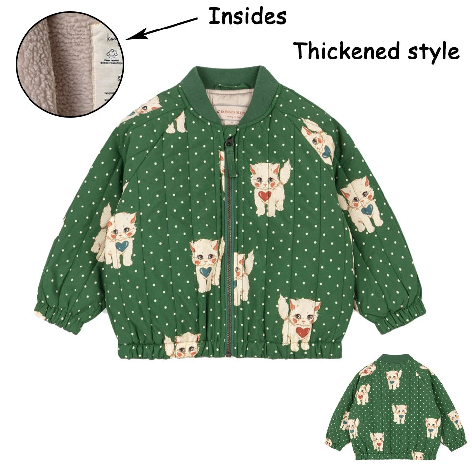 Kids Cartoon Fleece Jacket – Unisex Winter Lambswool Zip-Up Coat (18M–9Y)