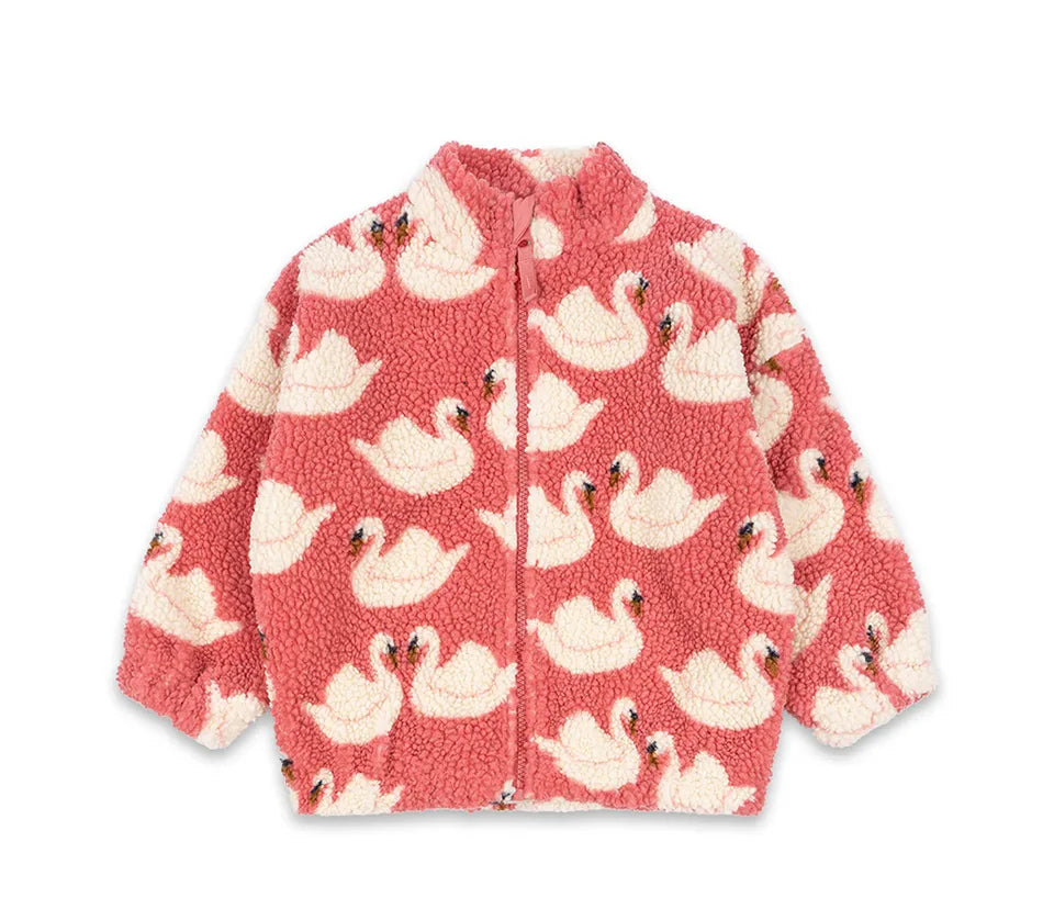 Kids Cartoon Fleece Jacket – Unisex Winter Lambswool Zip-Up Coat (18M–9Y)