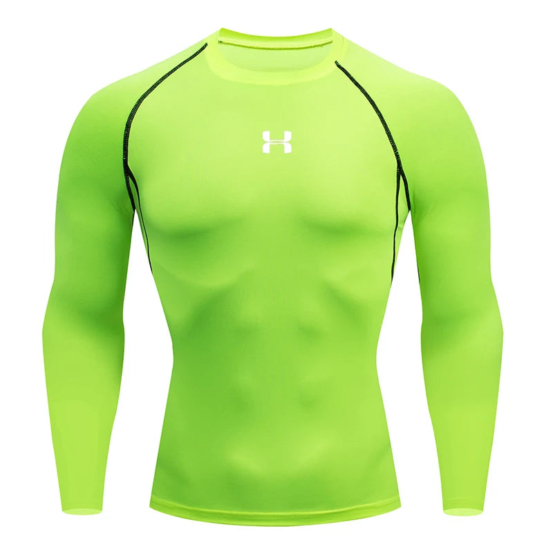Men’s Long-Sleeve Compression T-Shirt – Running, Gym & Fitness Athletic Top