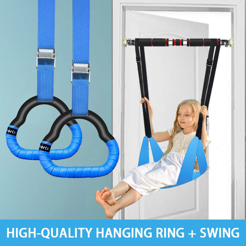 Gymnastics Rings for Kids & Adults – Non-Slip Adjustable Swing Straps for Pull-Ups & Home Fitness