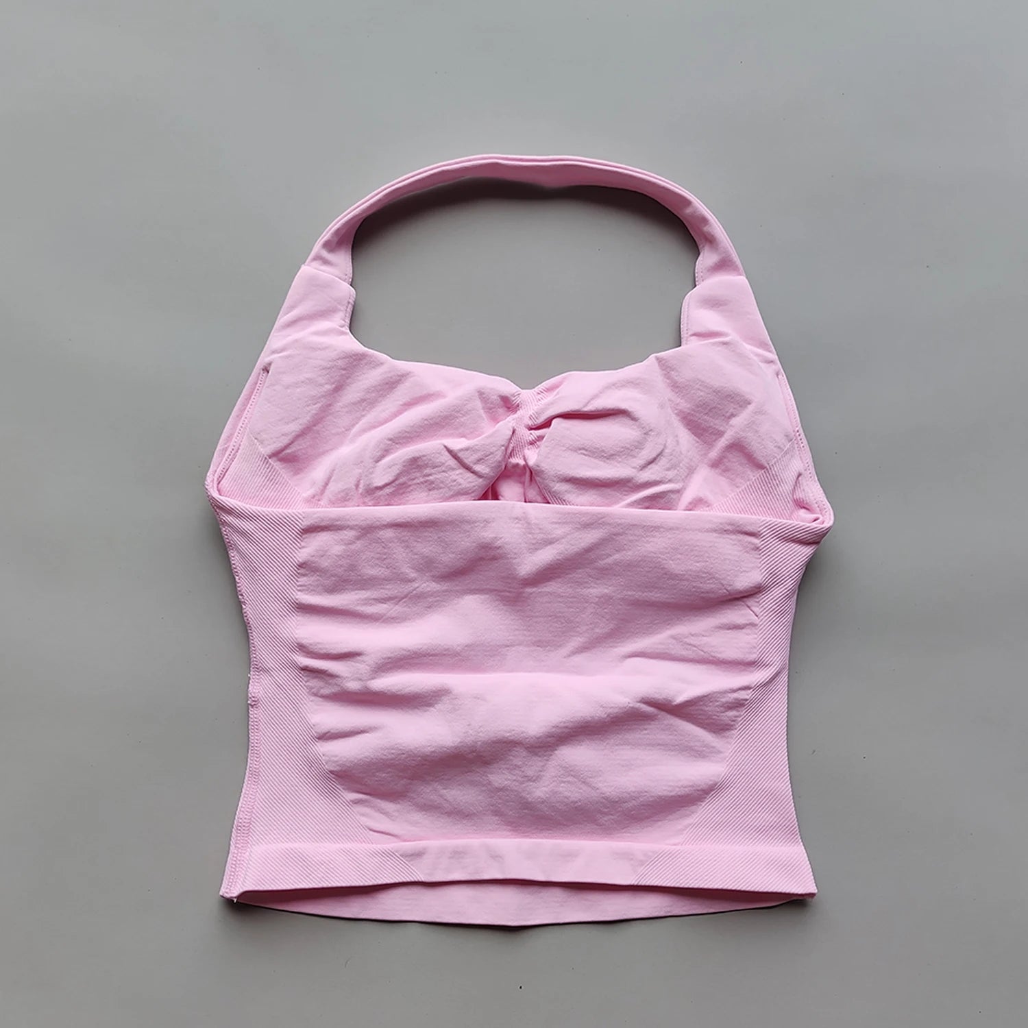 Impact Halter Workout Tank – Women’s Backless Push-Up Gym Vest & Sports Bra Top