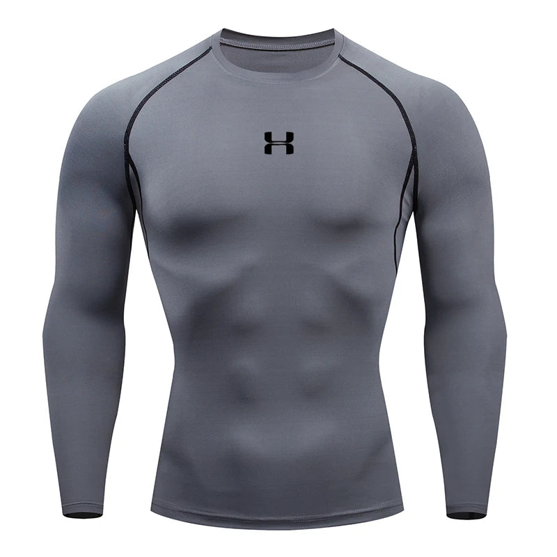 Men’s Long-Sleeve Compression T-Shirt – Running, Gym & Fitness Athletic Top