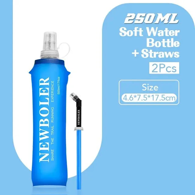 NEWBOLER Collapsible Soft Water Bottle – 250ml / 500ml TPU Foldable Running & Outdoor Flask