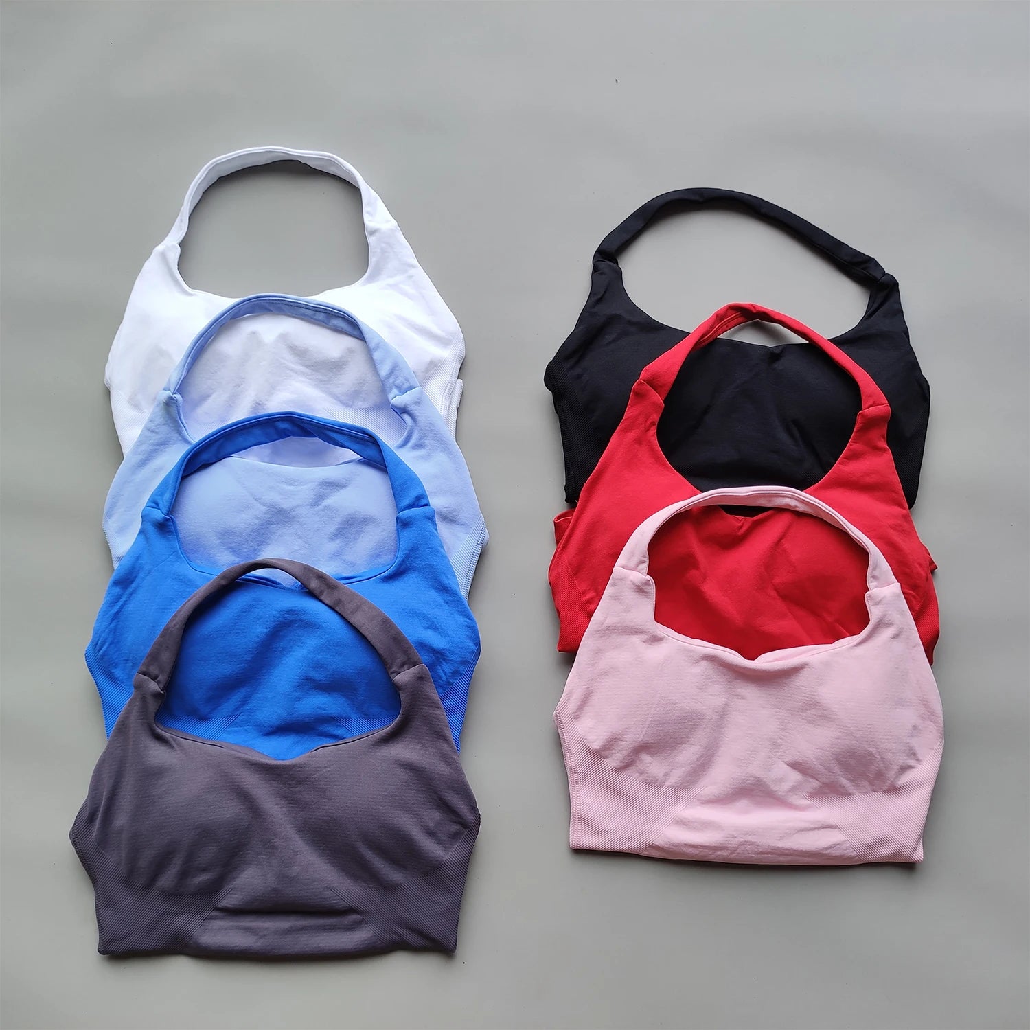 Impact Halter Workout Tank – Women’s Backless Push-Up Gym Vest & Sports Bra Top