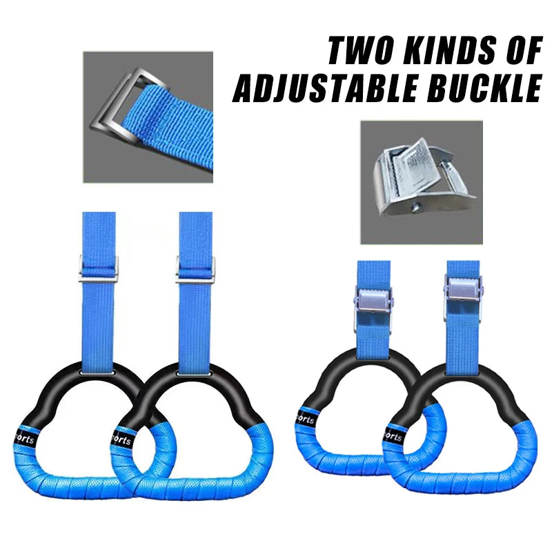 Gymnastics Rings for Kids & Adults – Non-Slip Adjustable Swing Straps for Pull-Ups & Home Fitness