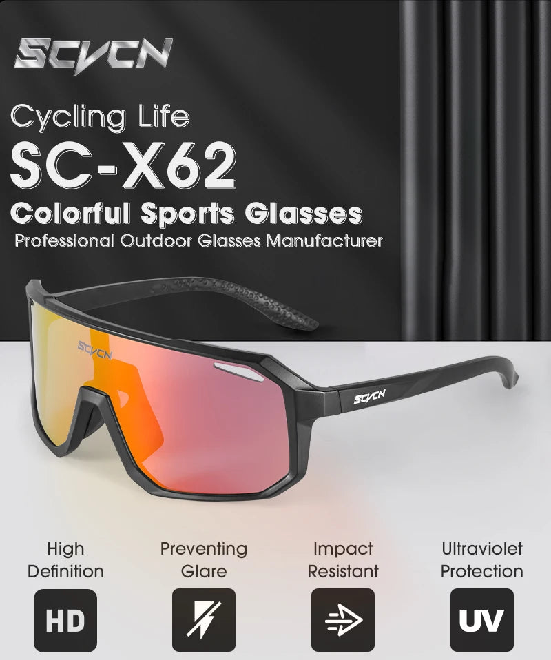 SCVCN Unisex Cycling Glasses – UV400 MTB & Road Bike Sunglasses for Outdoor Sports