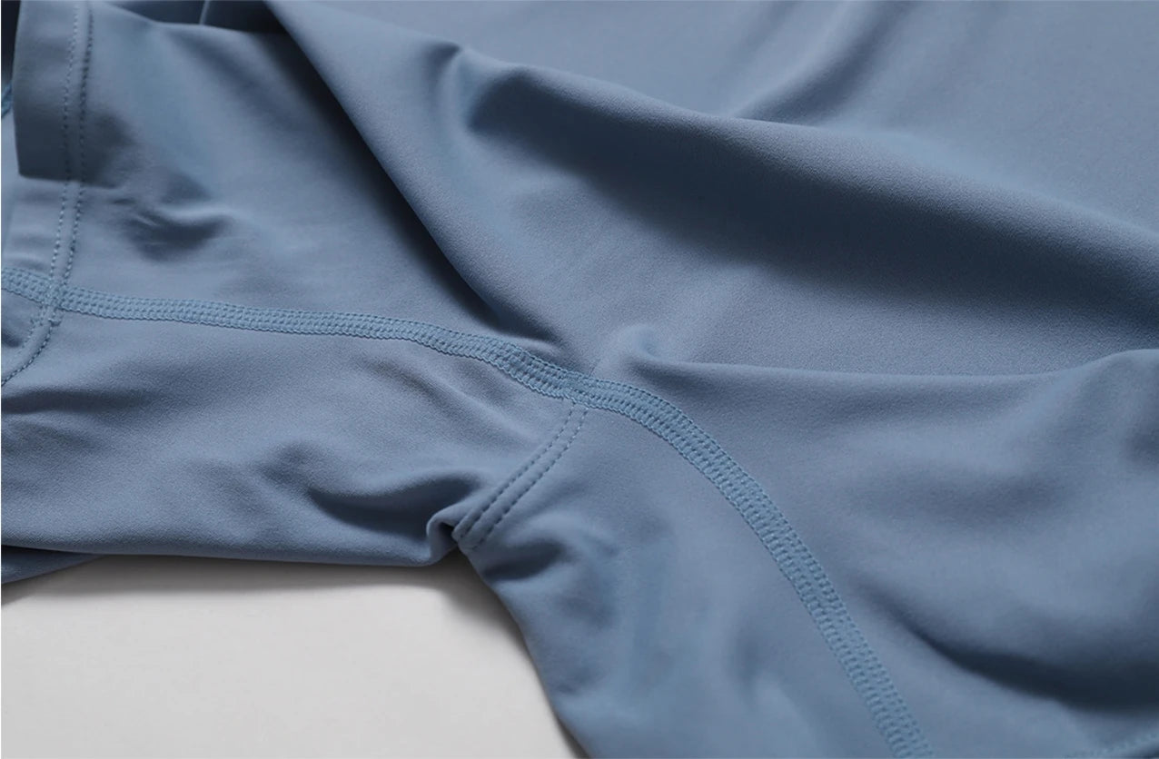 European & American Nude One-Piece Yoga Jumpsuit – Women’s Short Sleeve Fitness Bodysuit with Stand-Up Collar & Half Zipper