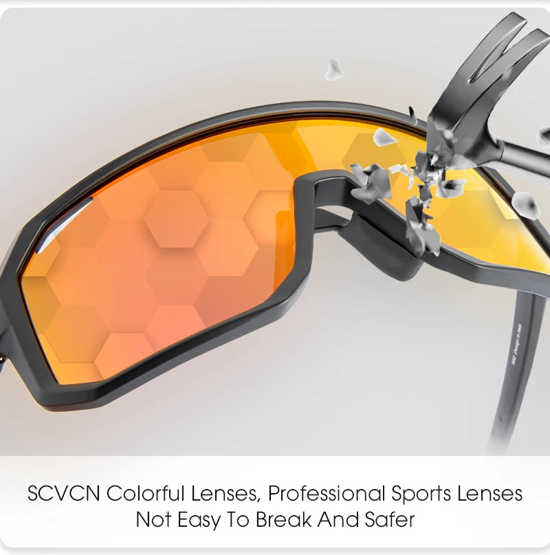 SCVCN Unisex Cycling Glasses – UV400 MTB & Road Bike Sunglasses for Outdoor Sports