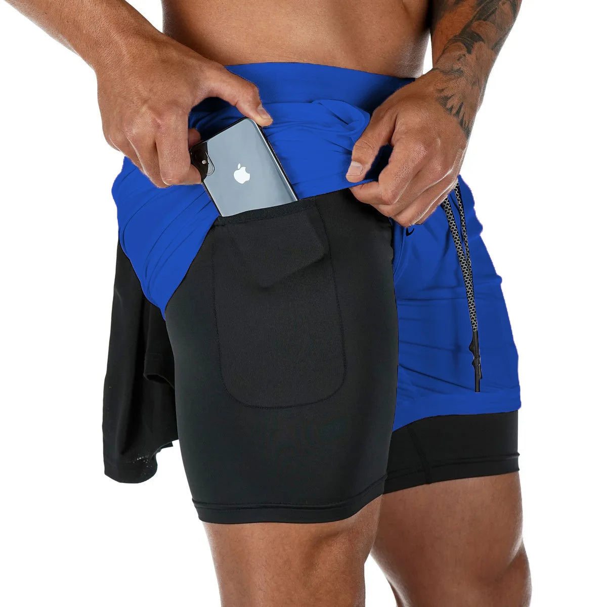 Men’s 2-in-1 Performance Gym Shorts – Compression Liner & Quick-Dry Workout Shorts