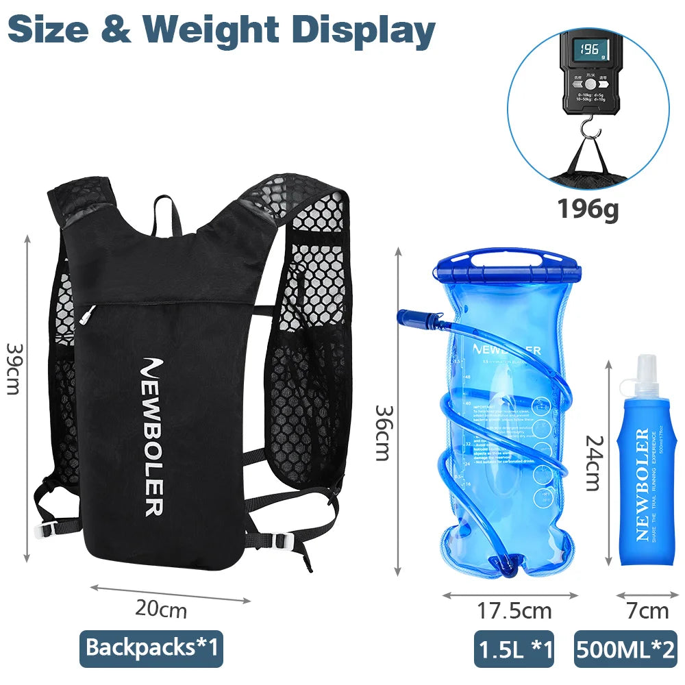 NEWBOLER Breathable Hydration Vest – Lightweight Trail Running & Cycling Backpack