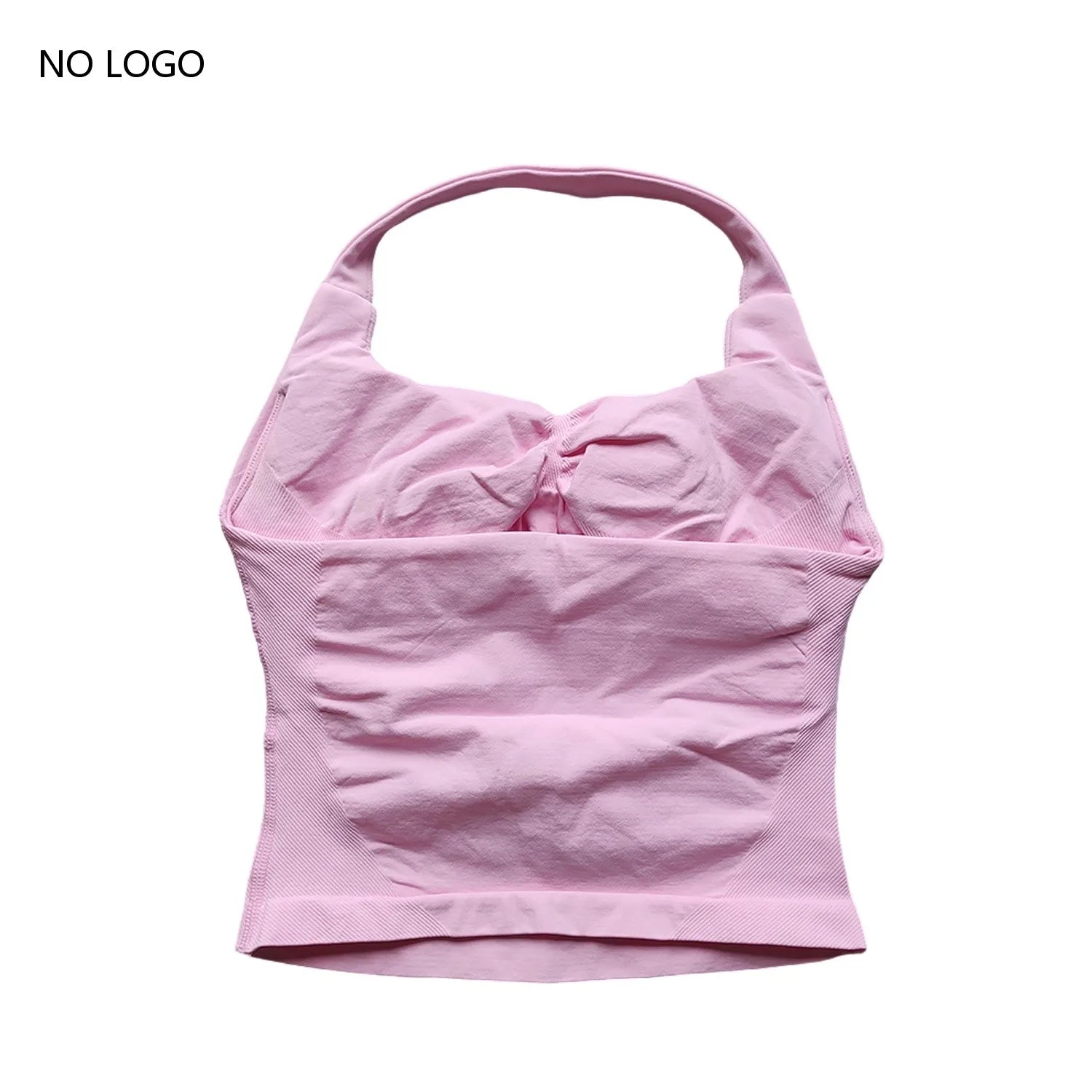 Impact Halter Workout Tank – Women’s Backless Push-Up Gym Vest & Sports Bra Top