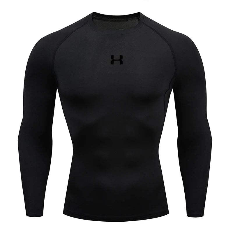 Men’s Long-Sleeve Compression T-Shirt – Running, Gym & Fitness Athletic Top