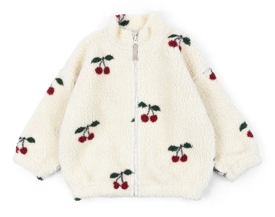 Kids Cartoon Fleece Jacket – Unisex Winter Lambswool Zip-Up Coat (18M–9Y)