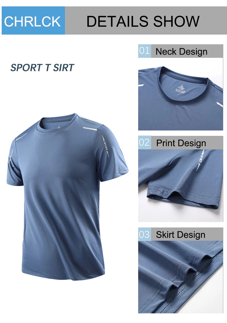 CHRLCK Men’s Quick-Dry Running & Outdoor Sports T-Shirt – Breathable Hiking, Fishing & Fitness Tee